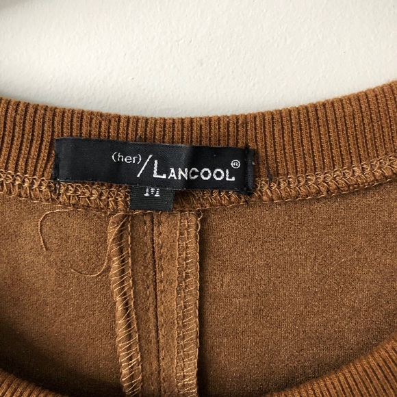 Brown Long Sleeve Faux Suede Top medium - Picture 8 of 8